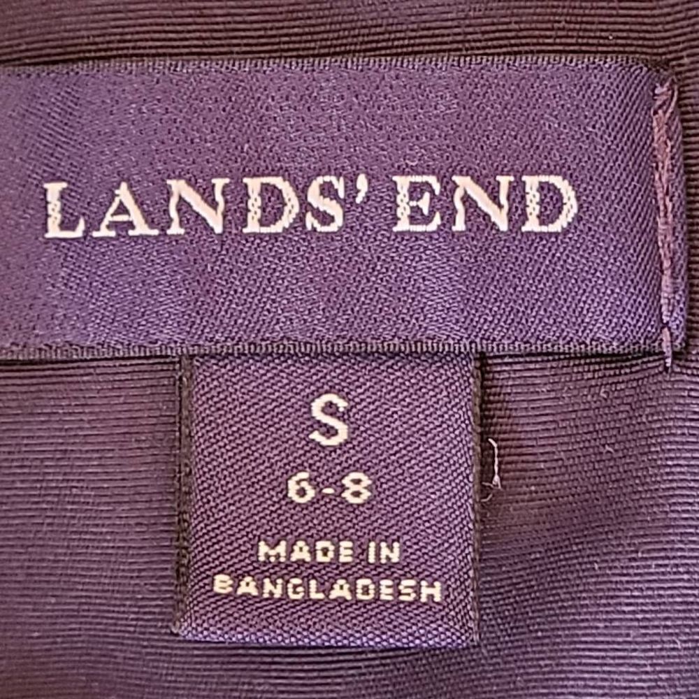 Lands' End Women's Full Zip Button Closure Hooded Rain Jacket Black Small - Picture 5 of 12